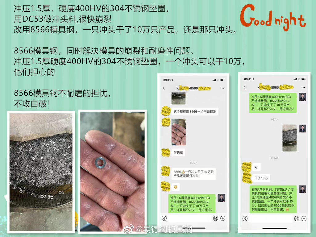 网友问：打垫片的模具钢用什么材质好？